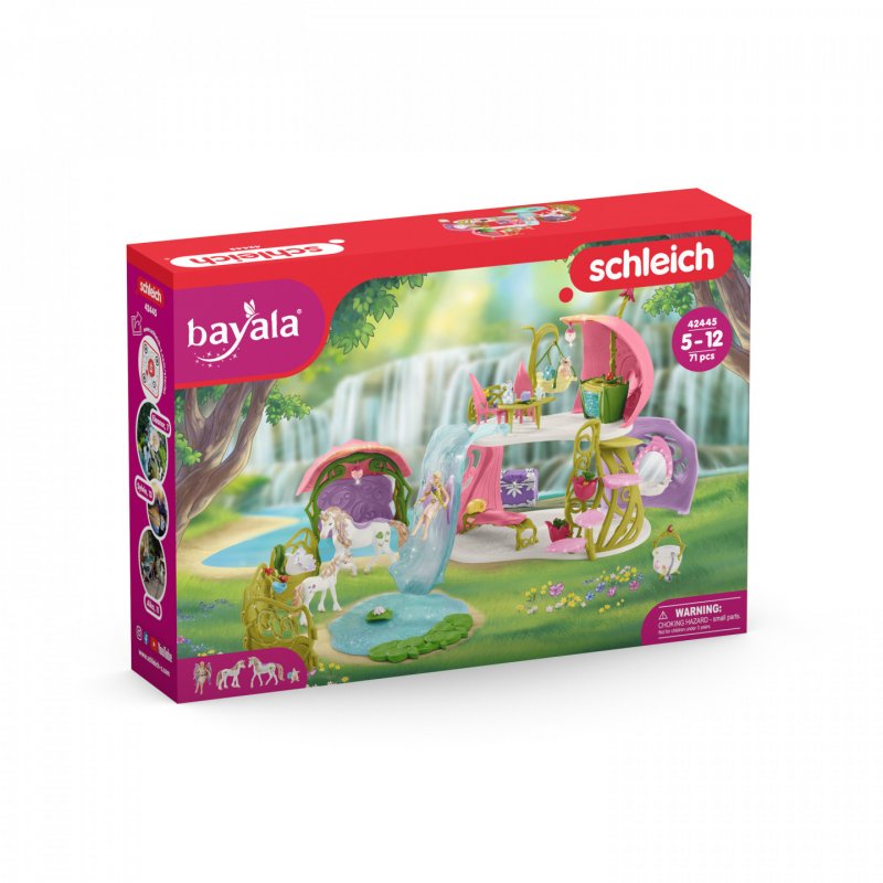 schleich BAYALA Glittering flower house with unicorns, lake and stable