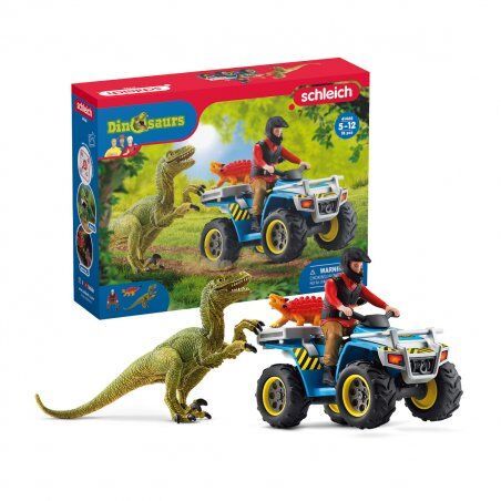 schleich Dinosaurs Quad escape from Velociraptor