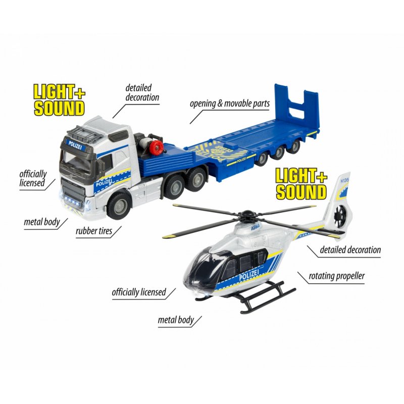 Majorette Vol. Truck+Airbus Police Heli. | 213716000