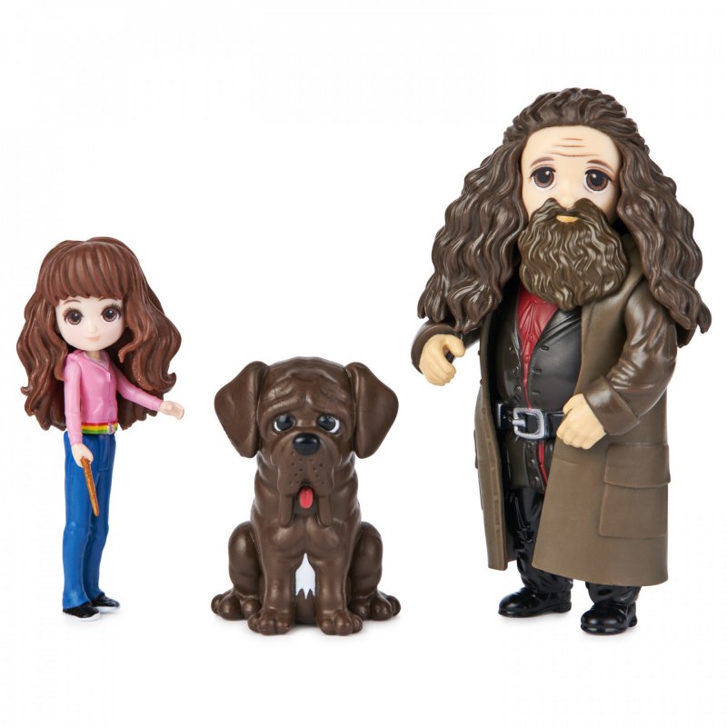 Wizarding World Harry Potter, Magical Minis Hermione and Rubeus Hagrid Friendship Set with Creature, Kids Toys for Ages 