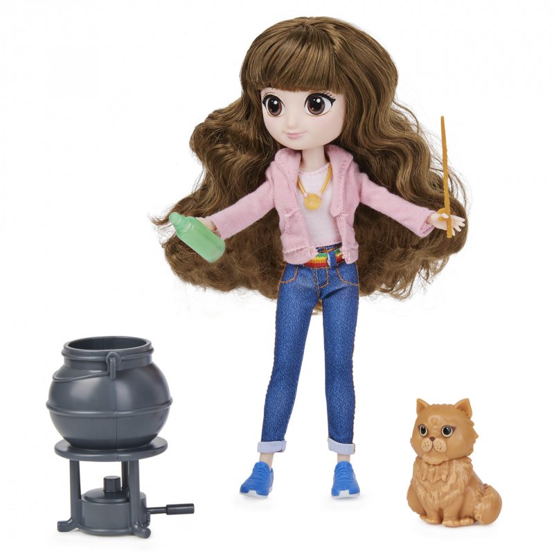 Wizarding World Coffret cadeau poupée Brilliant Hermione Granger de 20,3 cm avec 5 accessoires et 2 tenues