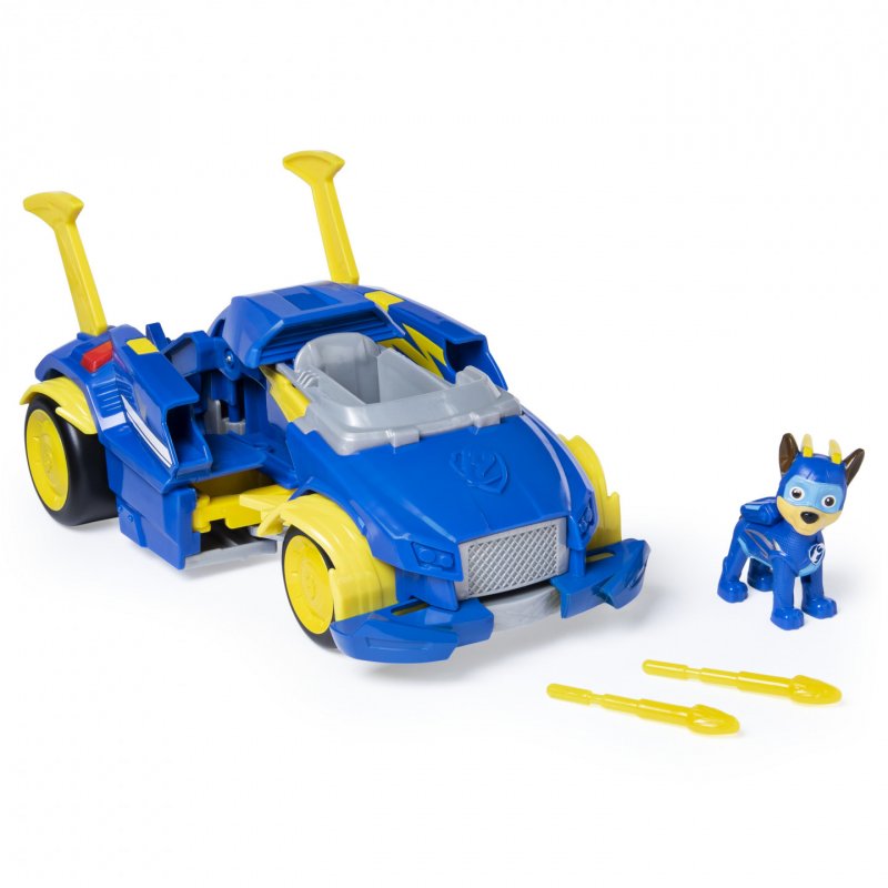 PAW Patrol , Mighty Pups Super PAWs Chase’s Powered Up Cruiser Transforming Vehicle