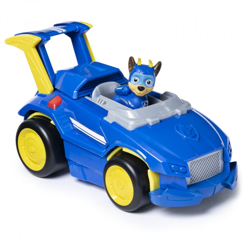 PAW Patrol , Mighty Pups Super PAWs, Voiture de police Powered Up transformable de Chase