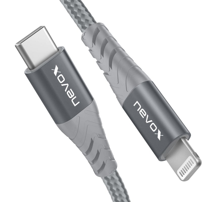 nevox 1886 câble Lightning 2 m Gris, Argent