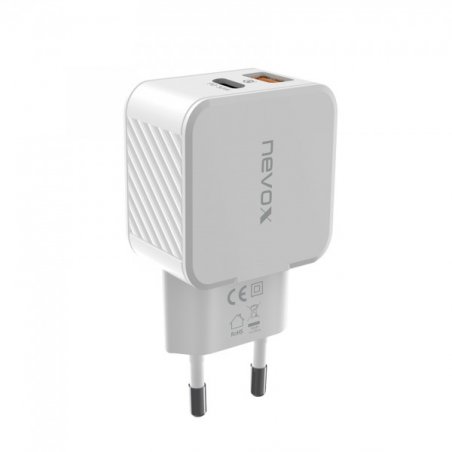 Nevox USB PD Type C + QC3.0 Ladegerät | 30 Watt Weiß