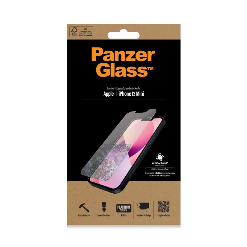 PanzerGlass iPhone 13 mini Antibakt. | Standard Fit