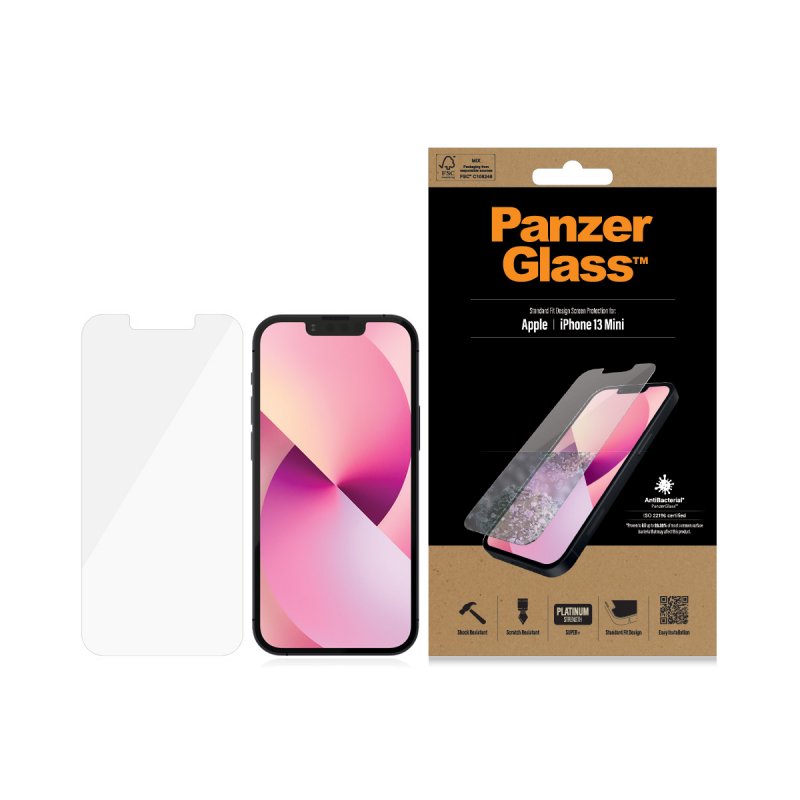 PanzerGlass iPhone 13 mini Antibakt. | Standard Fit