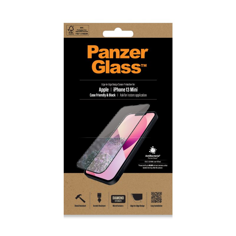 PanzerGlass E2E iPhone 13 mini        bk | Case Friendly Pro