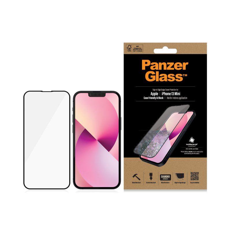 PanzerGlass ™ Screen Protector Apple iPhone 13 Mini | Edge-to-Edge