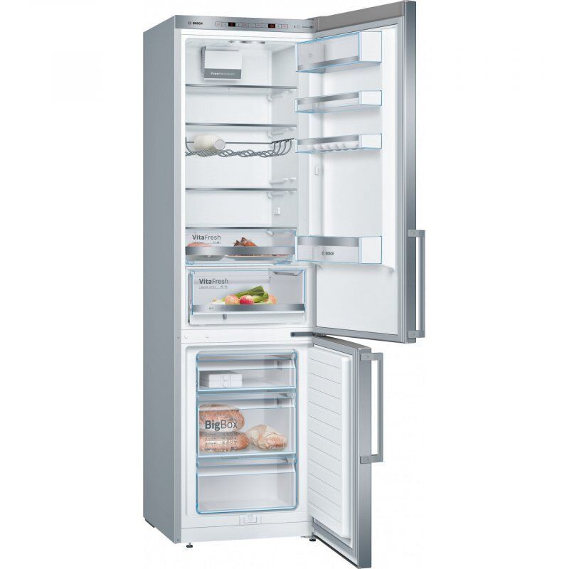 Bosch Serie 6 KGE398IBP fridge-freezer Freestanding 343 L B Stainless steel