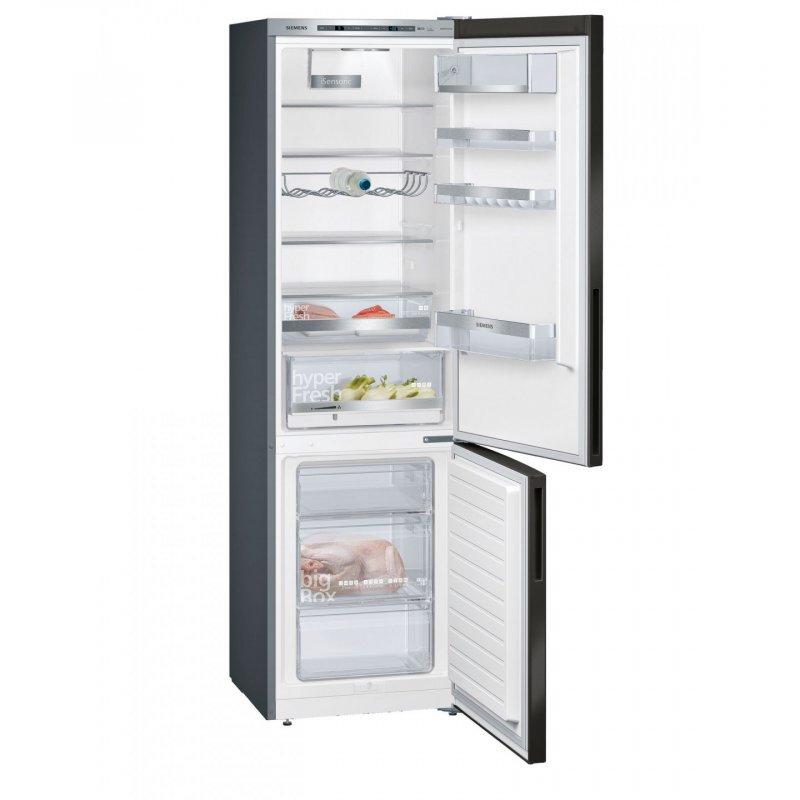 Siemens iQ500 KG39E8XBA fridge-freezer Freestanding 343 L B Black, Stainless steel
