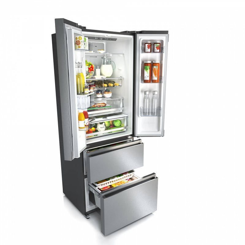 Hisense RF632N4WIE frigo américain Pose libre 485 L E Gris, Acier inoxydable