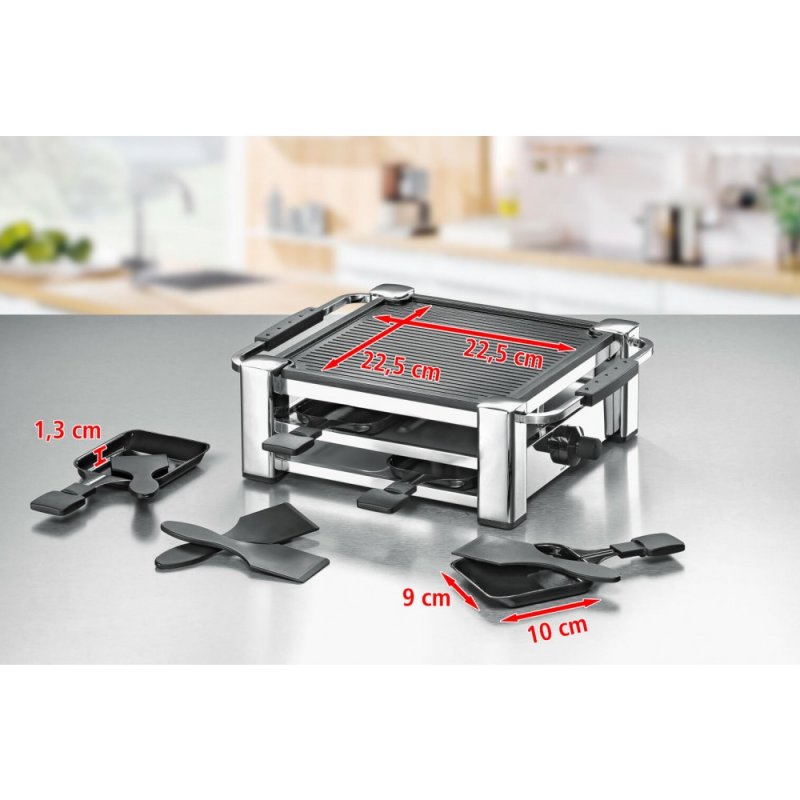 Rommelsbacher RCC 1000 raclette grill 4 person(s) 1000 W Black, Chrome