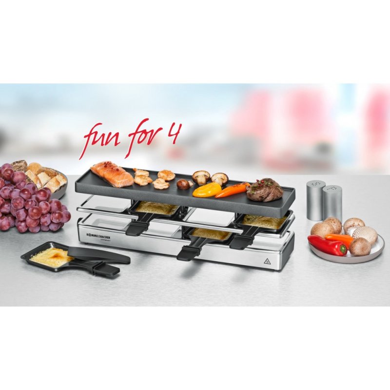 Rommelsbacher RC 800 raclette grill 4 person(s) 795 W Black, Silver