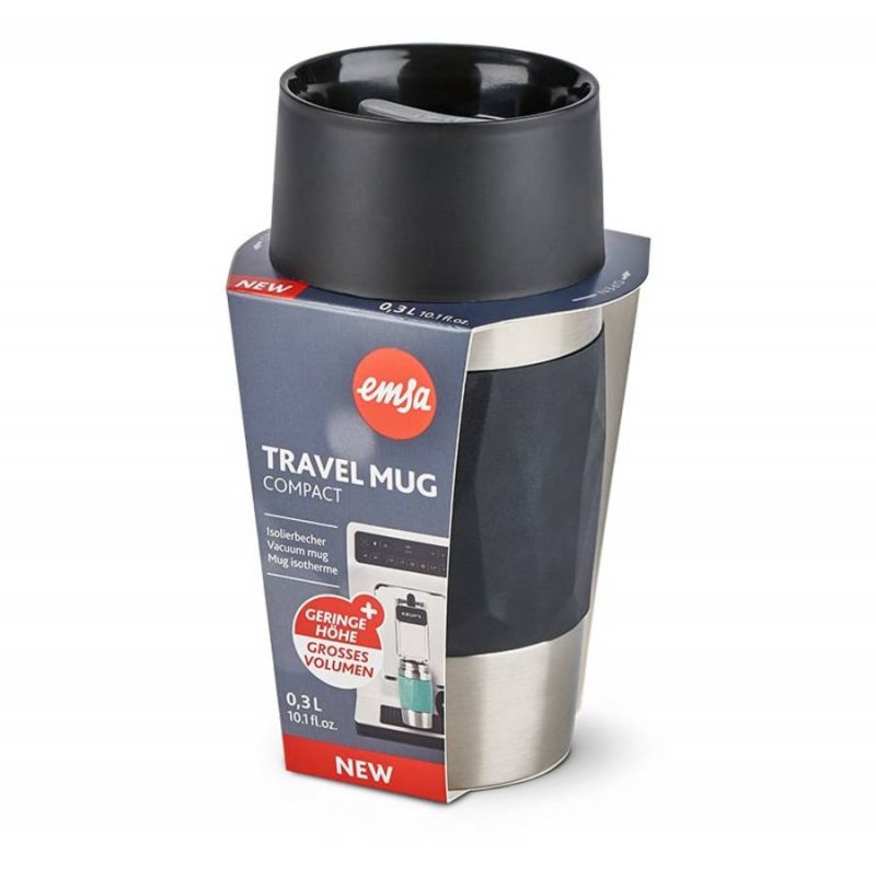 EMSA Travel Mug 0,3 ml Noir Acier inoxydable