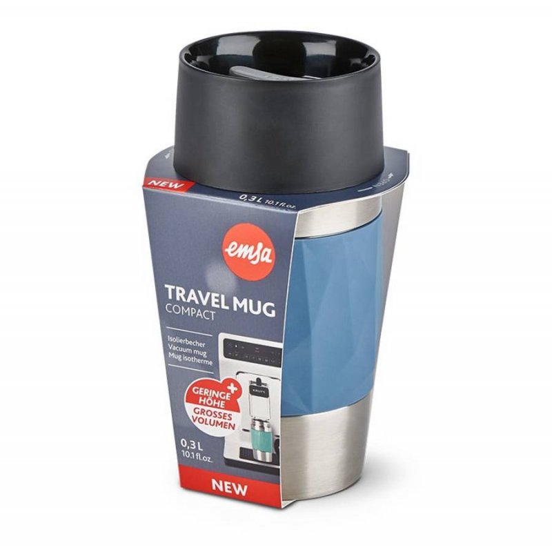 EMSA Travel Mug 0,3 ml Bleu Acier inoxydable