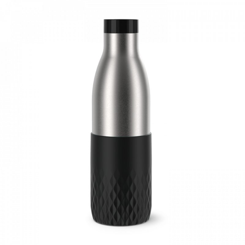 EMSA Bludrop Sleeve N3111100 gourde Utilisation quotidienne 700 ml Acier inoxydable Noir, Acier inoxydable