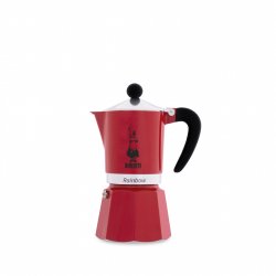 Bialetti Rainbow Cafetière à moka Noir, Rouge, Acier inoxydable