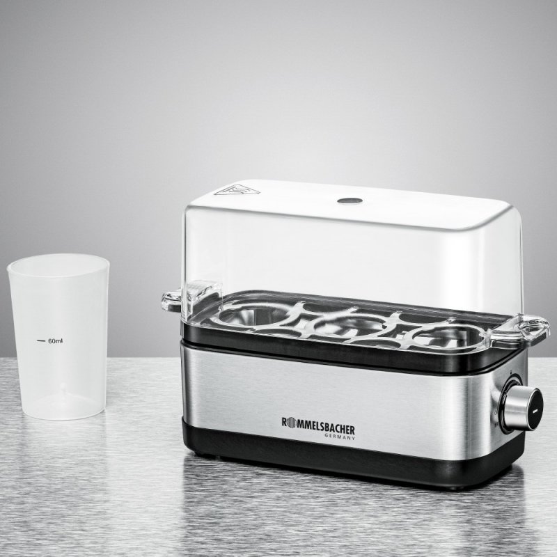 Rommelsbacher ER 300 egg cooker 3 egg(s) 300 W Stainless steel, Transparent