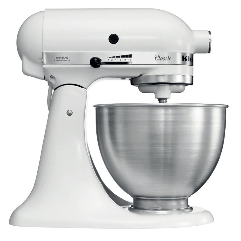 KitchenAid 5K45SSEWH Robot mixer 275 W Métallique, Blanc