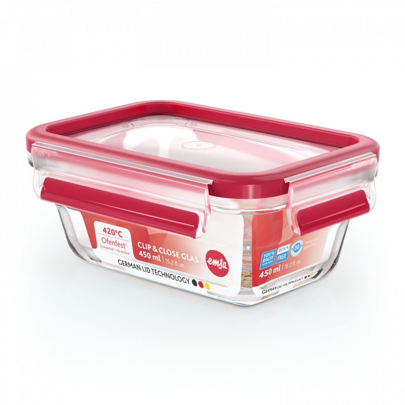 EMSA CLIP & CLOSE N1040500 food storage container Rectangular Box 0.8 L Transparent 1 pc(s)