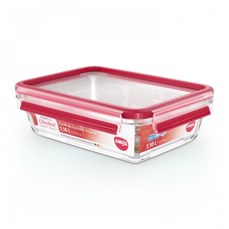 EMSA CLIP & CLOSE N1040900 food storage container Rectangular Box 1.1 L Transparent 1 pc(s)