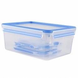EMSA Clip & Close Rectangular Box 3.7 L Blue, Transparent 5 pc(s)
