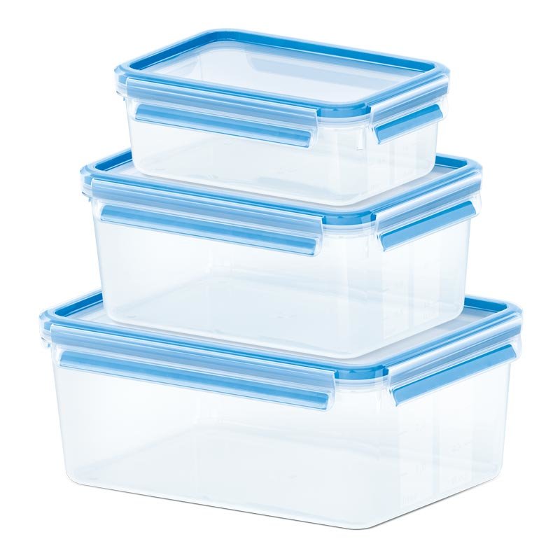 EMSA 508567 food storage container Rectangular Box Blue, Translucent 3 pc(s)
