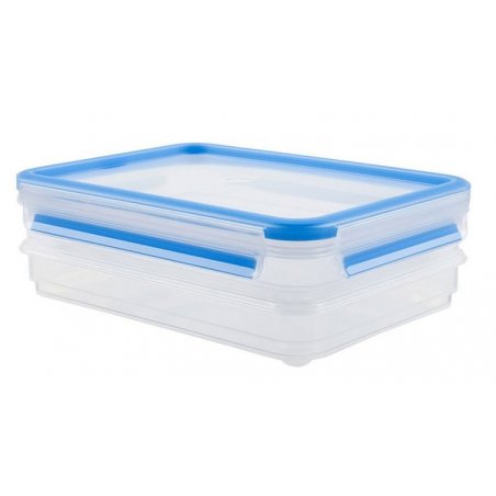 EMSA 508556 food storage container Square 1 L Blue, Transparent 3 pc(s)