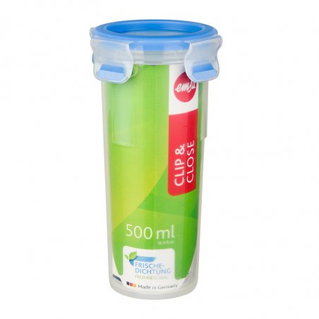 EMSA CLIP & CLOSE Rond Boîte 0,5 L Bleu, Transparent 1 pièce(s)