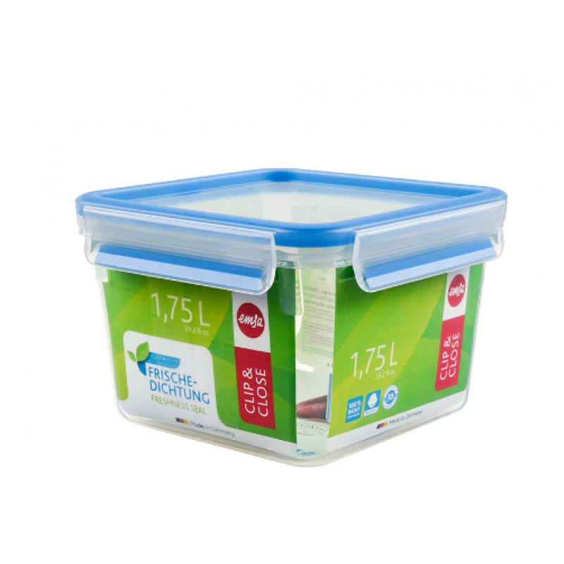 EMSA Clip & Close Rectangular Box 1.75 L Blue, Transparent 1 pc(s)