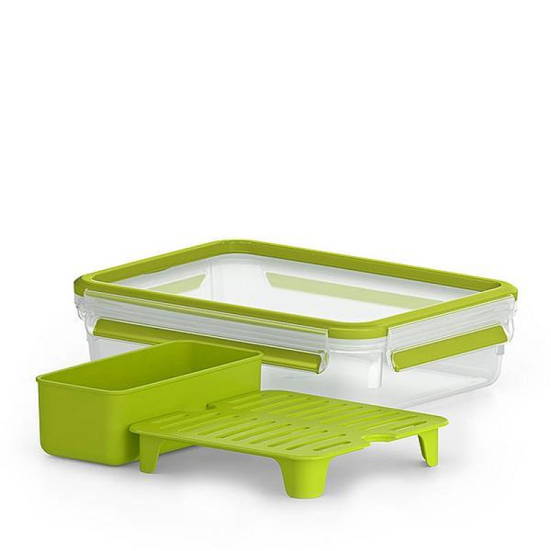 EMSA CLIP & GO Lunch container 1.2 L Polypropylene (PP), Thermoplastic elastomer (TPE) Green, Transparent 1 pc(s)