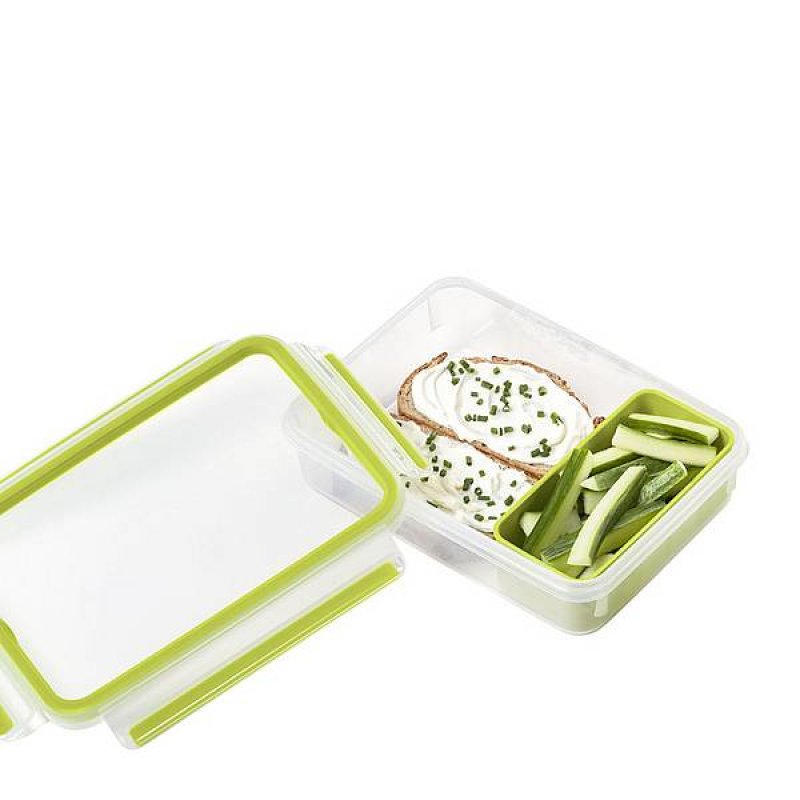 EMSA CLIP & GO Lunch container 1.2 L Polypropylene (PP), Thermoplastic elastomer (TPE) Green, Transparent 1 pc(s)