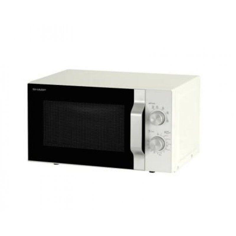 Sharp R204WA microwave Countertop Solo microwave 20 L 800 W Silver, White