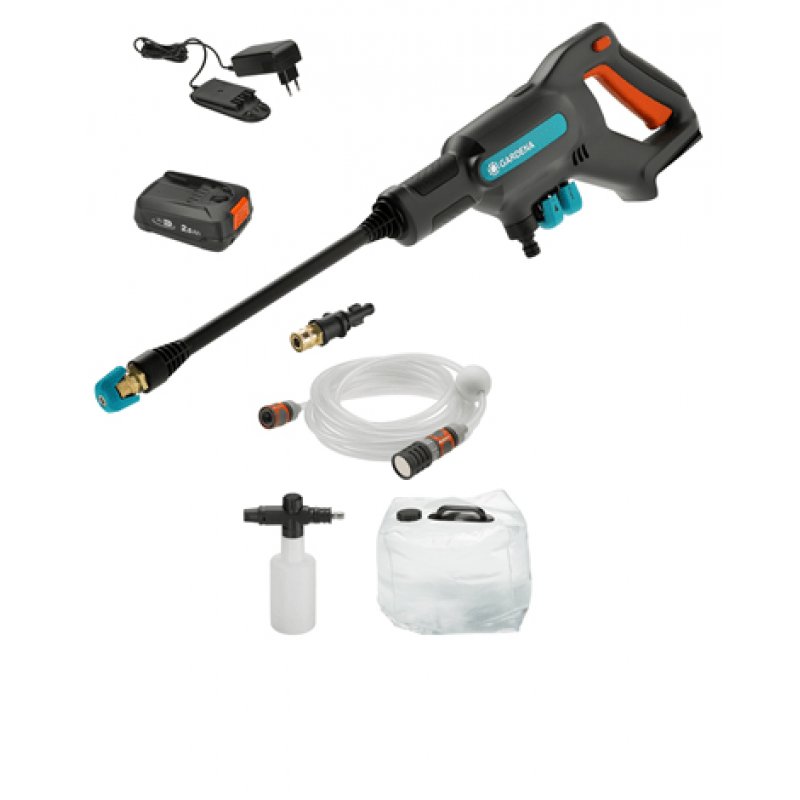 Gardena AquaClean 24/18V P4A pressure washer Compact Battery 250 l/h Black, Blue, Orange