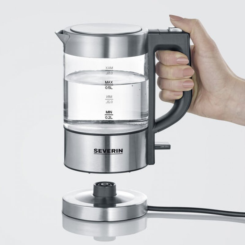 Severin WK 3472 electric kettle 0.5 L 1100 W Silver
