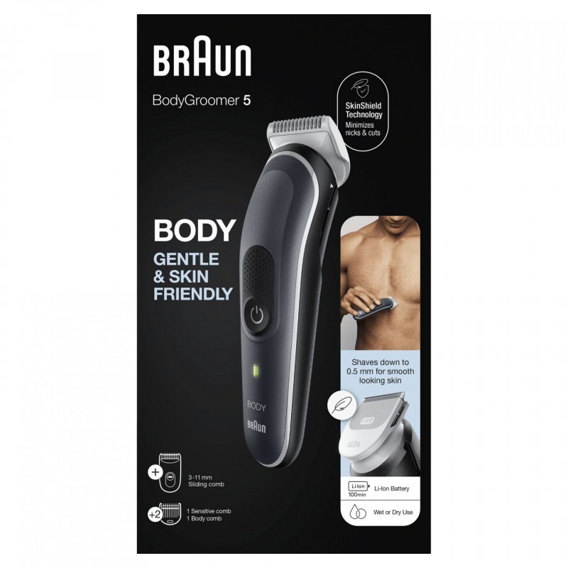 Braun BodyGroomer BG5340 Noir, Argent