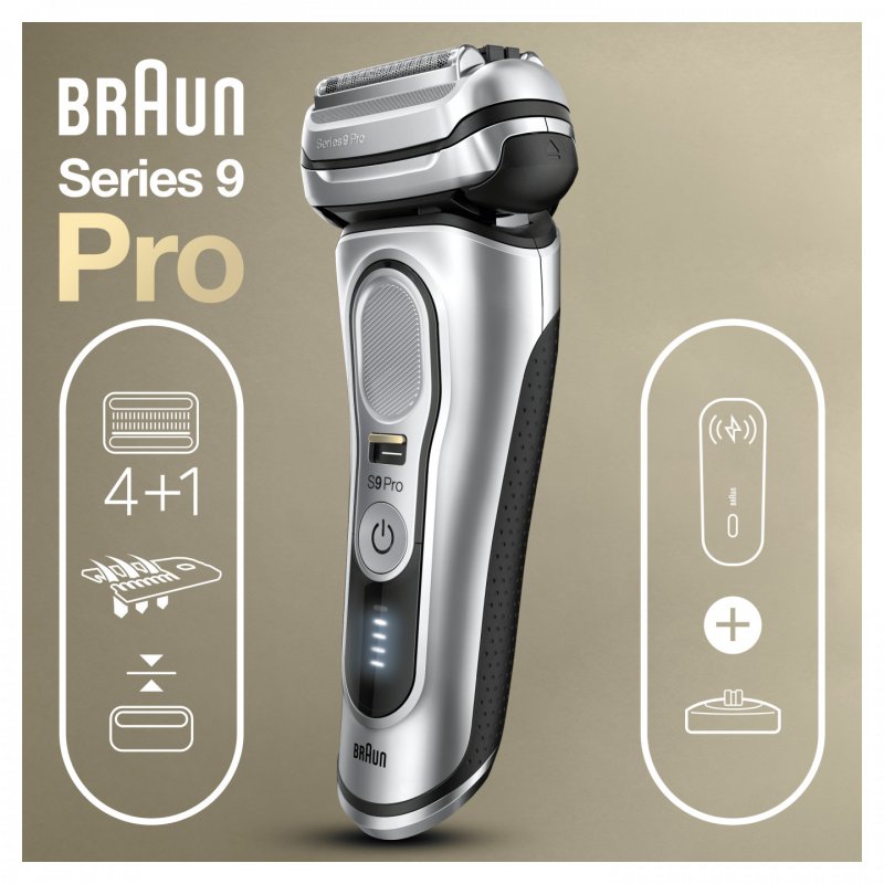 Braun Series 9 Pro 81744531 rasoir pour homme Rasoir à grille Tondeuse Argent