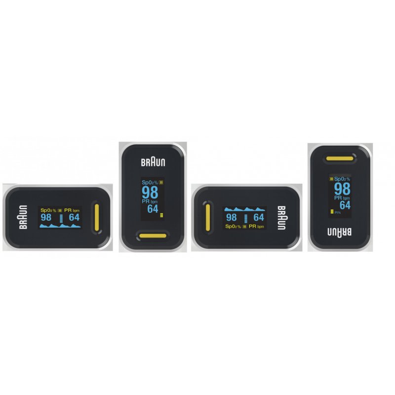 Braun YK-81CEU oxymètre de pouls Noir, Acier inoxydable
