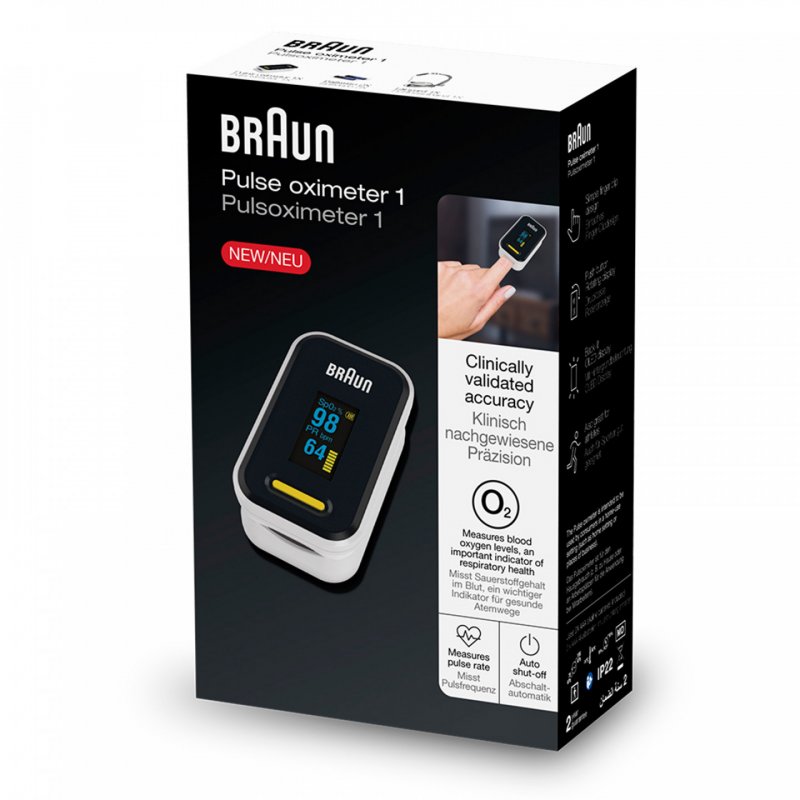 Braun YK-81CEU pulse oximeter Black, Stainless steel