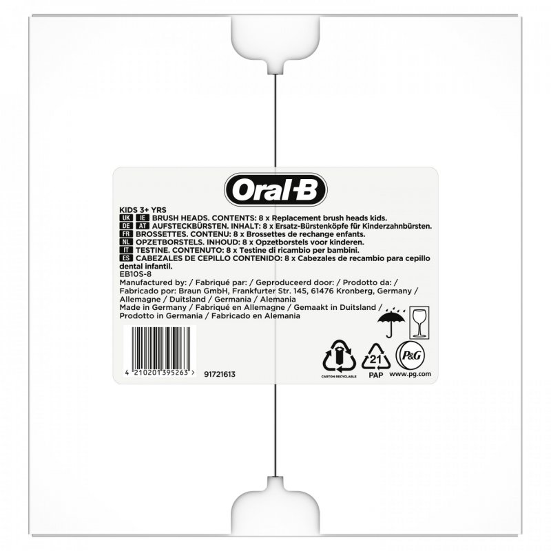 Oral-B Kids 81748472 tête de brosses 8 pièce(s) Multicolore