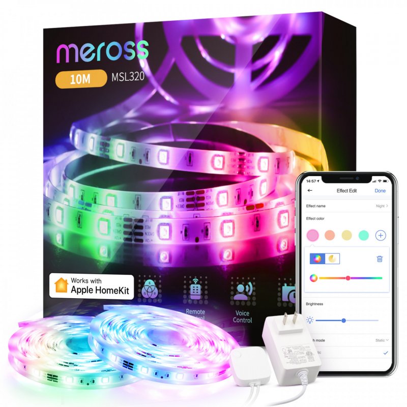 Meross MSL320 LED lumineuse Ruban lumineux universel Intérieure 5 mm