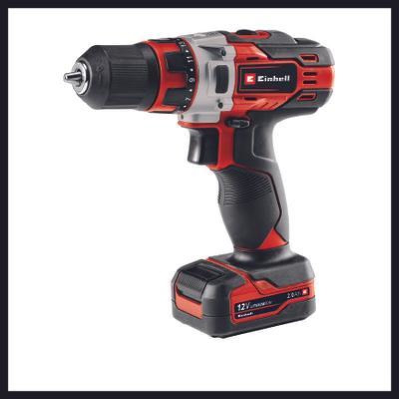Einhell TE-CD 12/1 Li +22+CL (2x2.0Ah) Black, Metallic, Red