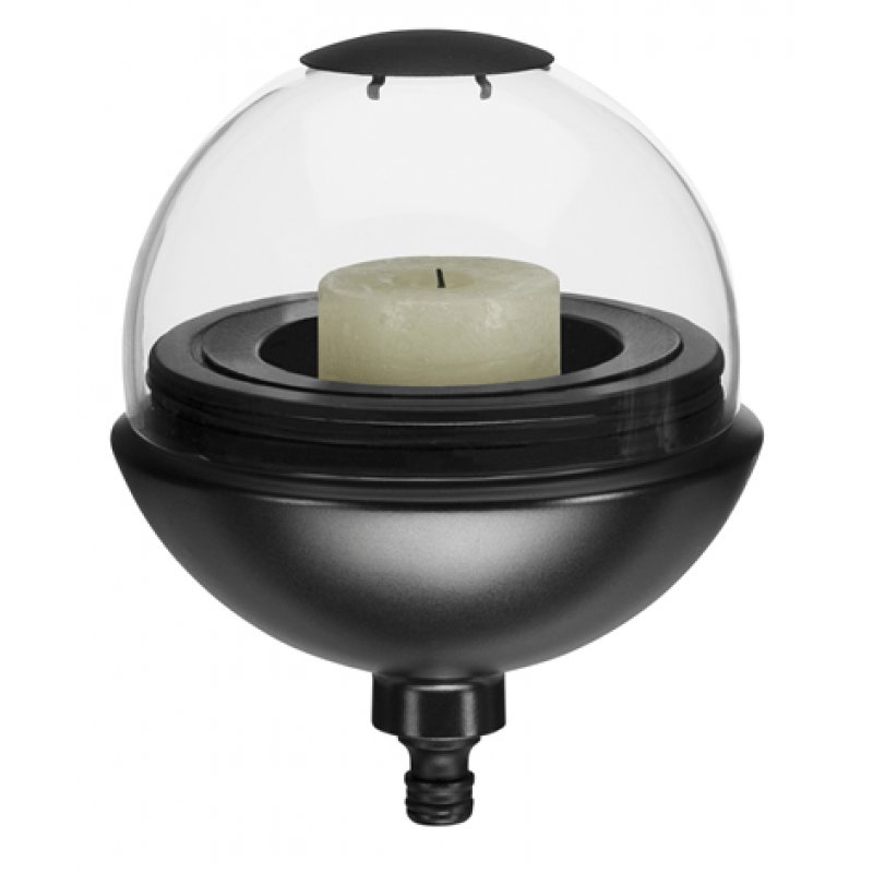 Gardena 11430-20 candle holder Black, Transparent