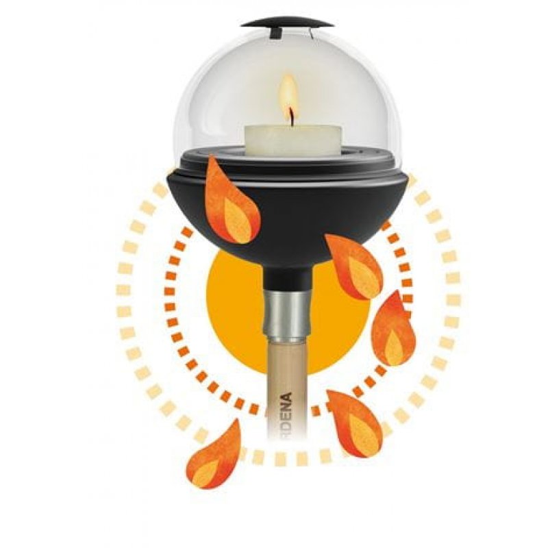 Gardena 11430-20 bougeoir Noir, Transparent