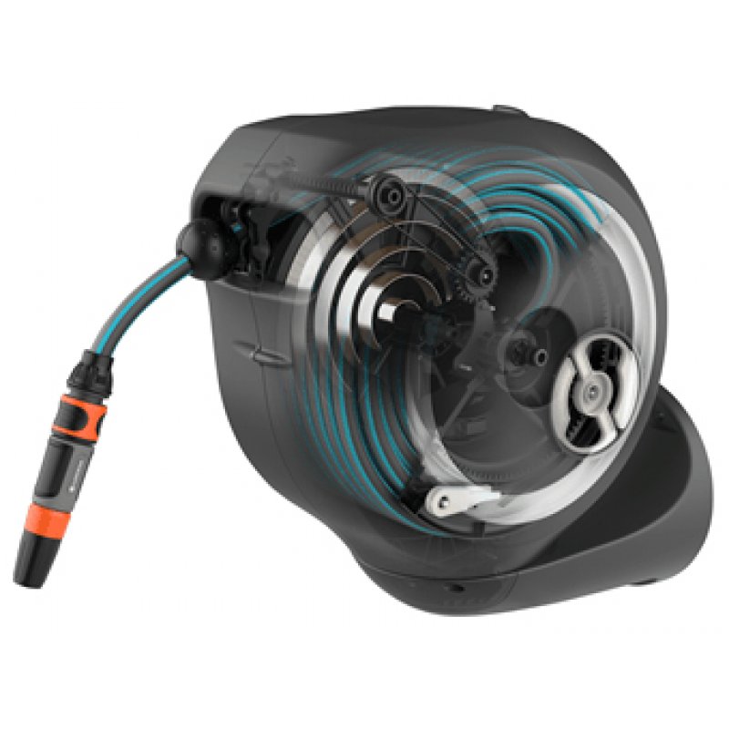 Gardena RollUp Enrouleur mural Automatique Noir, Gris