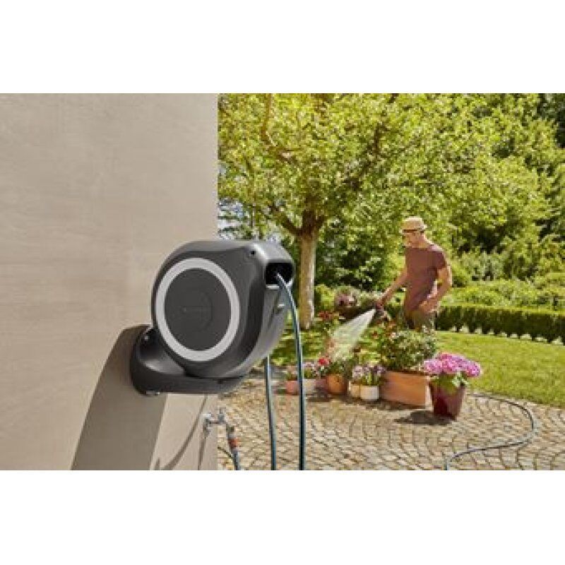 Gardena RollUp M Wall-mounted reel Automatic Black, Blue, Grey