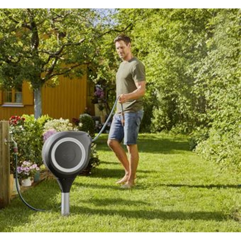 Gardena RollUp Enrouleur posé au sol Automatique Noir, Gris