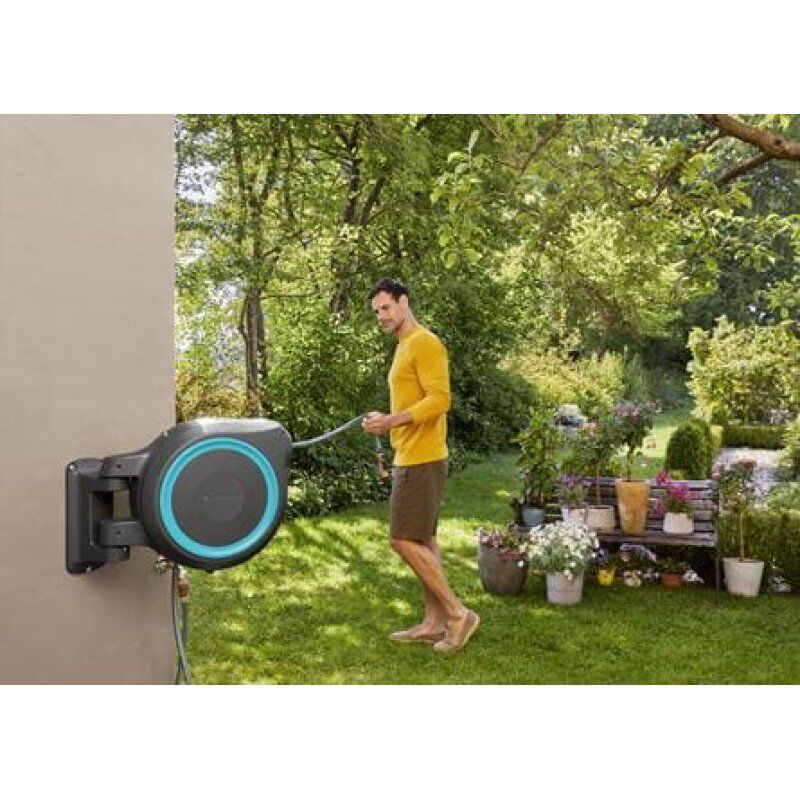 Gardena 18630-20 garden hose reel Wall-mounted reel Automatic Black, Blue