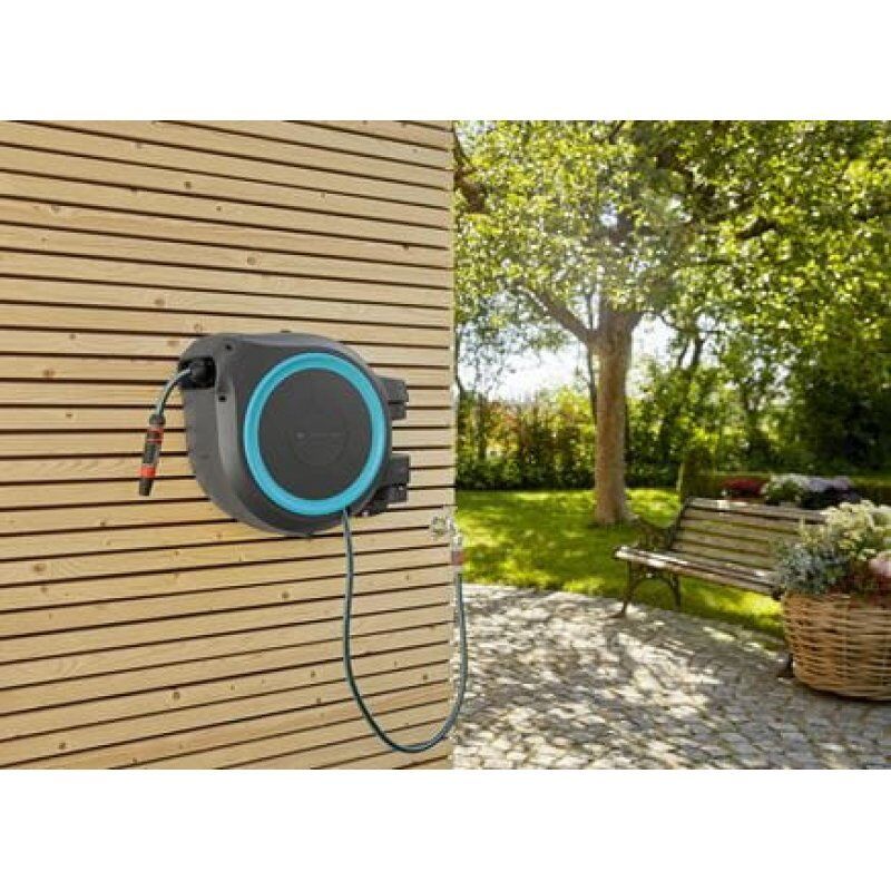 Gardena 18630-20 garden hose reel Wall-mounted reel Automatic Black, Blue